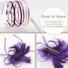 DRESHOW Fascinator Hats for Women Pillbox Hat with Veil Headband