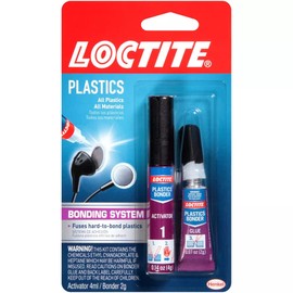 Loctite Super Glue Plastic Bonding system, Clear Superglue for Plastic, Cyanoacrylate Adhesive Instant Glue, Quick Dry - 0.14 fl oz Activator, .07 fl oz Glue, Pack of 1