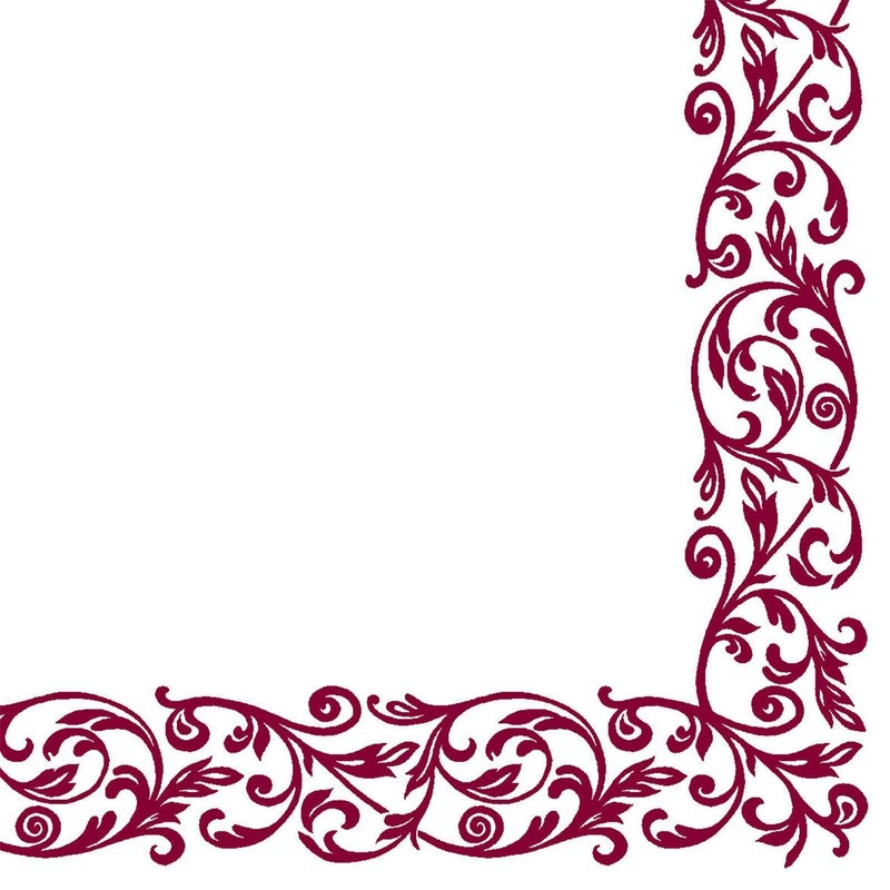 Shoptoria Rob Bordo Napkins Dark Red with Ornamental Pattern -
