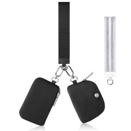 Babysun Zip Around Dual Pouch Wristlet Wallets for Women With 2 Detachable Keychains Wallet Coin Purse Portable Upgrated (Black)