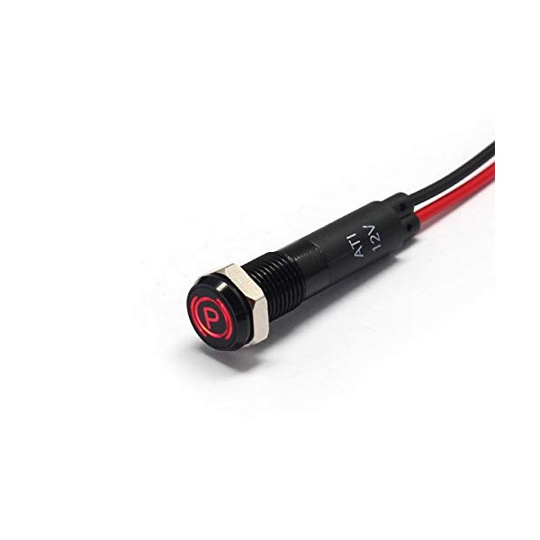 Alpinetech PLB8MS 8mm 5/16" 12V LED Metal Signal Indicator Pilot