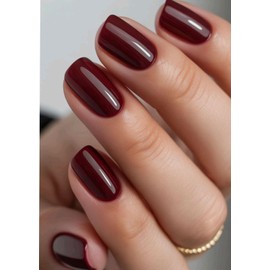 Wahrshei Unghie Gel Adesive UV | Red Cherry Smalto Adesivo Gel UV | 20 PCS Pellicola per Unghie Autoadesiva | Adesivi per unghie in gel, Impacchi di Smalto Gel per Unghie