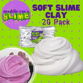 Maddie Rae Slime Clay (20 pk) Non-Toxic, No Mess Clay Foam Formula for Unique Creamy Butter Effects, Great for Arts & Crafts, Slime Glue Making Supplies, School Projects, Kids Gifts -Compare to Daiso