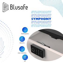 Blusafe Symphony Smart Cabinet Lock, RFID Card NFC, Bluetooth App, Child Safety, Black (Black)