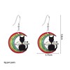 Aishgjia Cute Animal Cat Dog on Moon Earrings for Women