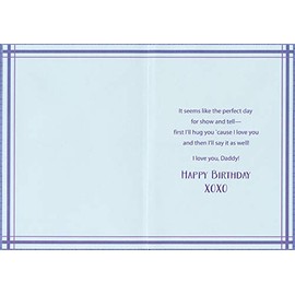 Designer Greetings Girl Bear Hugging Daddy Bear Juvenile Daddy Birthday Card from Daughter