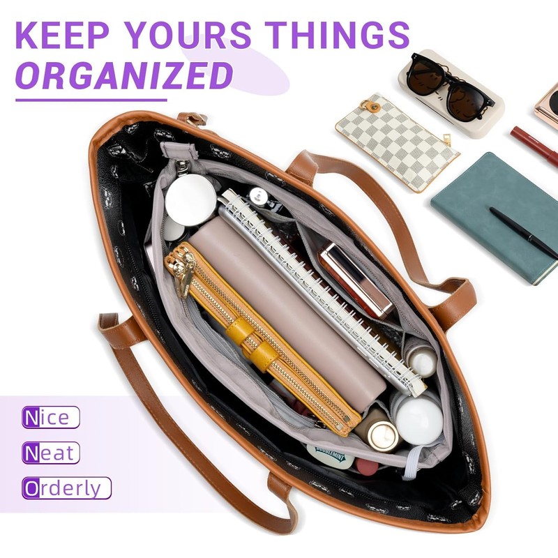 SHINGONE Handbag Organiser with Key Ring, Pocket Organiser, Waterproof, Inner