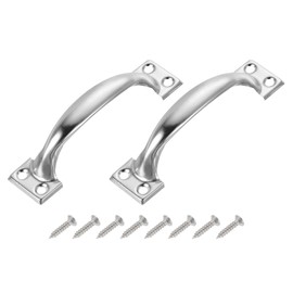 sourcing map Gate Handle Pulls, 2Pcs 4-inch/99mm Long Door Pull Handles with Screws for Cabinet Drawer Hardware Handles Pulls