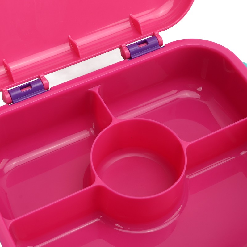 Bento Lunch Box ABS Separate Compartments with Buckle Handle Leakage