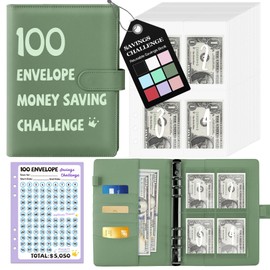100 Envelopes Money Saving Challenge Binder, A5 Savings Challenges Book with Envelopes & Reusable Tracker, Savings Binder - Save $5050 in Fun & Motivating Way, A5 Envelope Challenge Binder Kit