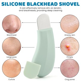 Blackhead Remover Tool, Silicone Face Scraper for Deep Cleansing, Skin Scrubber Face Spatula, Nose Blackhead Remover, Mild and Safe Skin Care Tool for Men and Women (Color:1PC)
