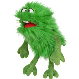 Living Puppets Monster to Go Schlick Handspielpuppe, aus weichem Plüschstoff, Größe: 35cm, W763, grün