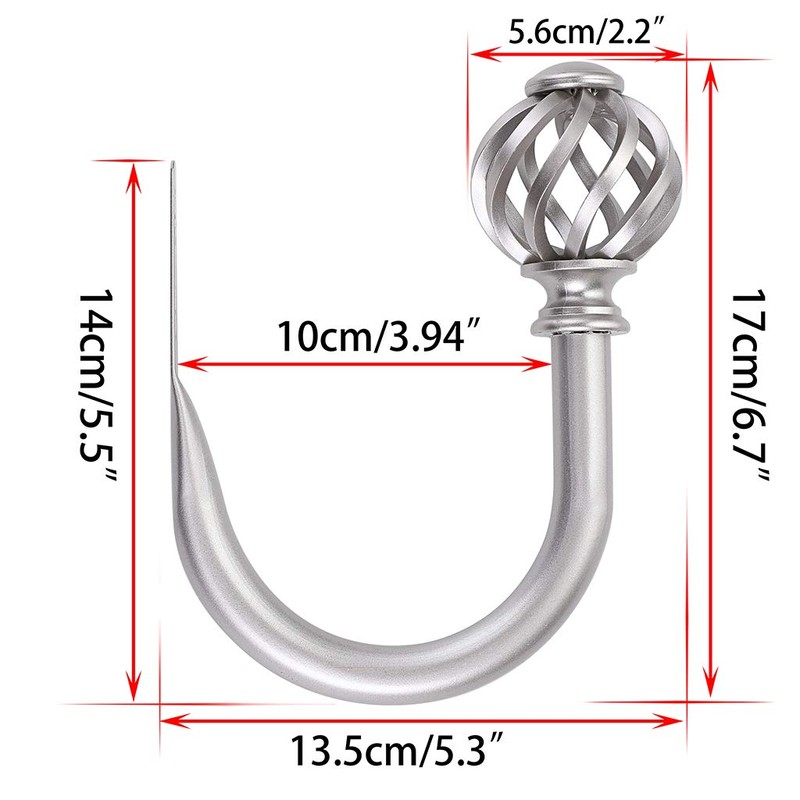 Sumnacon Set of 2 Metal Curtain Holdbacks - Wall Mounted