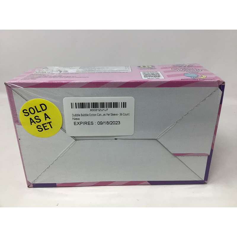 Dubble Bubble Cotton Candy Bubble Gum 4 Pieces Per Sleeve