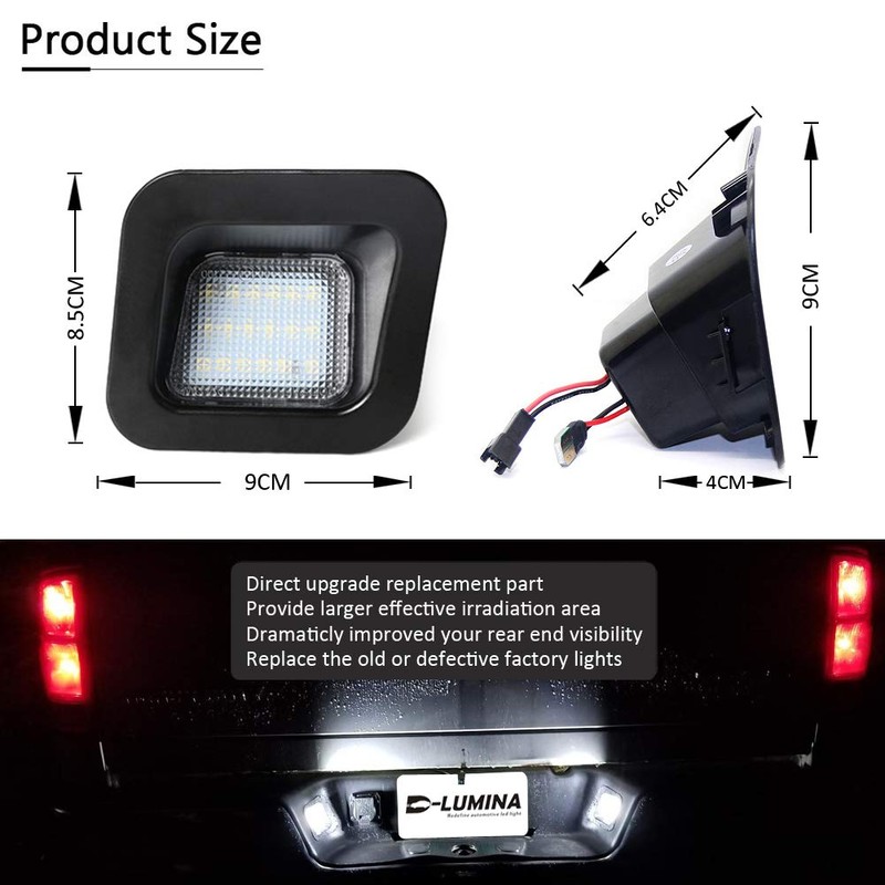 D-Lumina Conjunto de luces LED para matrícula de matrícula transparente