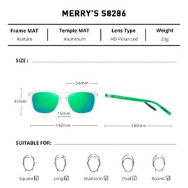 MERRY'S Unisex Polarized Aluminum Sunglasses Vintage Sun Glasses For Men/Women S8286