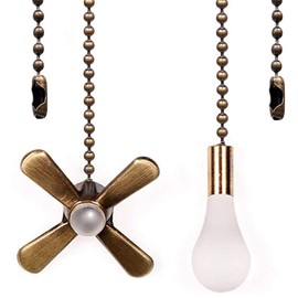 Akahttbn Ceiling Fan Pull Chain Decorative Ornaments Extension for 13.6 Inch Fan Pulls and Light - 2 Pcs (Bronze)