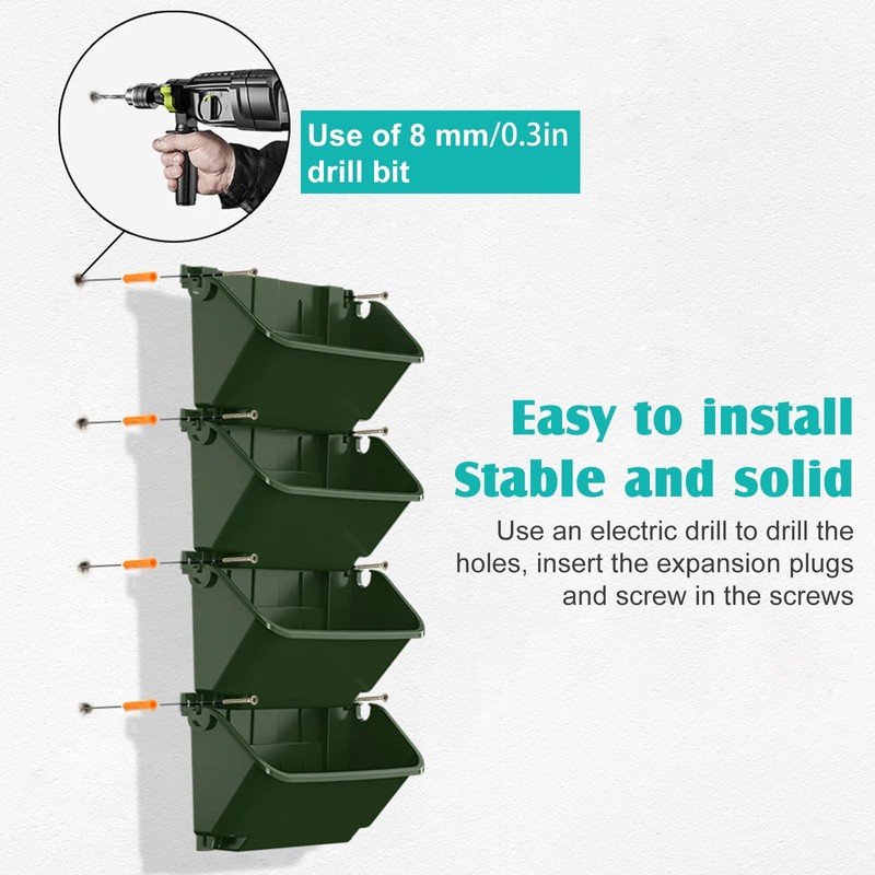 Gatyagff Vertical Wall Planter, 4 Packs Self Watering Wall Planters