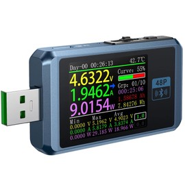 DollaTek FNB48P 6-stelliger Display-Tester, multifunktionales Voltmeter, Amperemeter, USB-Typ-C-Ladegerät, Drahterkennungsauslöser