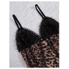 GORGLITTER Women's 2 Piece Cheetah Leopard Mesh Pajama Set Bow