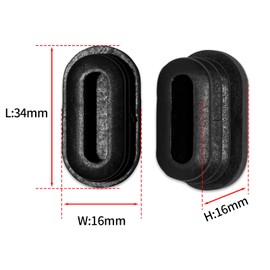 Flyshop 16 x 34 mm, 5/8" x 1-11/32" OD Black Durable Plastic Plugs Tubing End Caps Oval Chair Glide Inserts 8 Pack