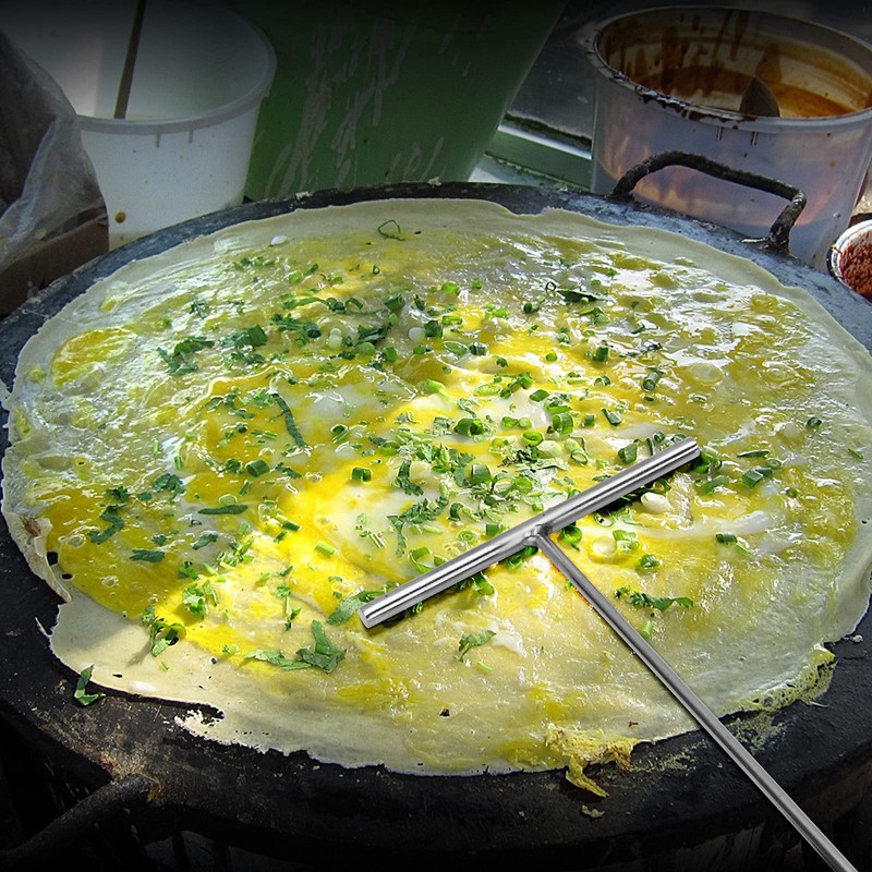 Echaprey Professional T Shape Stainless Steel Crepe Maker Batter Spreader