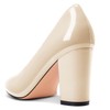 Castamere Womens High Chunky Block Heel Round Toe Pumps Slip-on