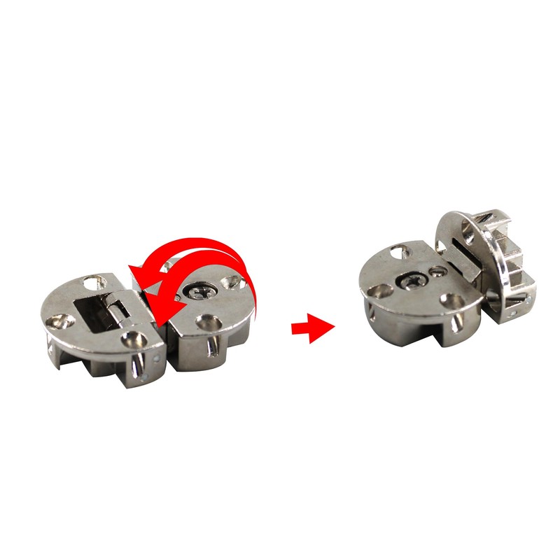 AUXBC Turning Axis Adjustable 90 Degree Page Concealed Hinge, Zinc