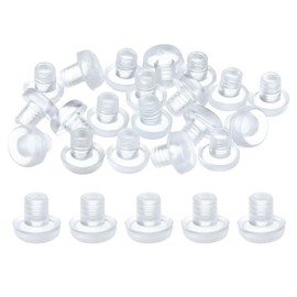 uxcell 30Pcs Glass Top Table Bumpers with Stem, Soft Rubber Grippers Anti Slip Pads for 5mm Hole, Table Spacers Furniture Cabinet Pads Foot End Caps Covers Protectors for Chair, Clear