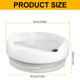 Lotsdonxia Spill-Resistant Tumbler Lid – Splash-Proof Accessory BPA-Free Replacement Cover 40oz Tumblers, Mugs, and Cups with Straw Hole for Travel and Daily Use (White)