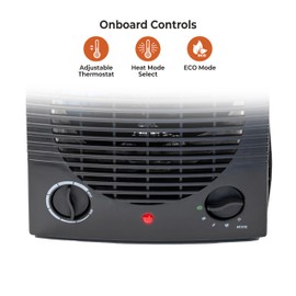 Comfort Zone Indoor Space Heater, Portable, Fan Forced, Electric, Adjustable Thermostat, Overheat Sensor, Safety Tip-Over Switch, & Stay Cool Housing, Ideal for Home, Bedroom, Office, 1,500W, CZ35EBK