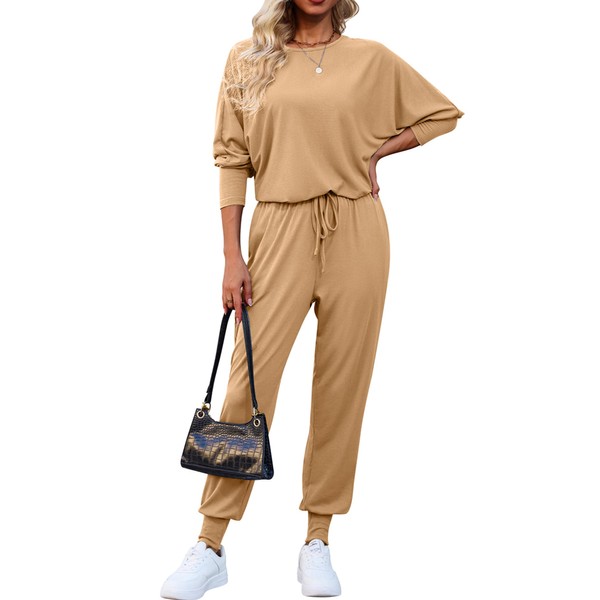 difficort Women 2 Piece Outfits Long Sleeve Top Jogger Pants