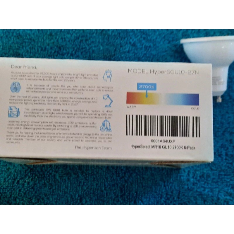 Hyperikon SGU10-27N LED 85-265v 5W, GU10 Bi-Pin Base Spotlight Bulb,