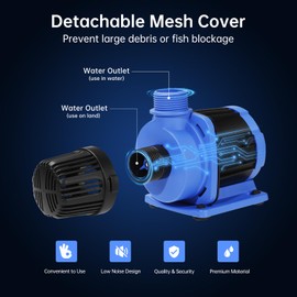 1056GHP 35W Aquarium Water Pump 24V DC Quiet Submersible Pump with Controller Adjustable, Inline Return Pump Water Pump for Saltwater Freshwater Aquarium, Fish Tank, Hydroponic, Fountain, Sump