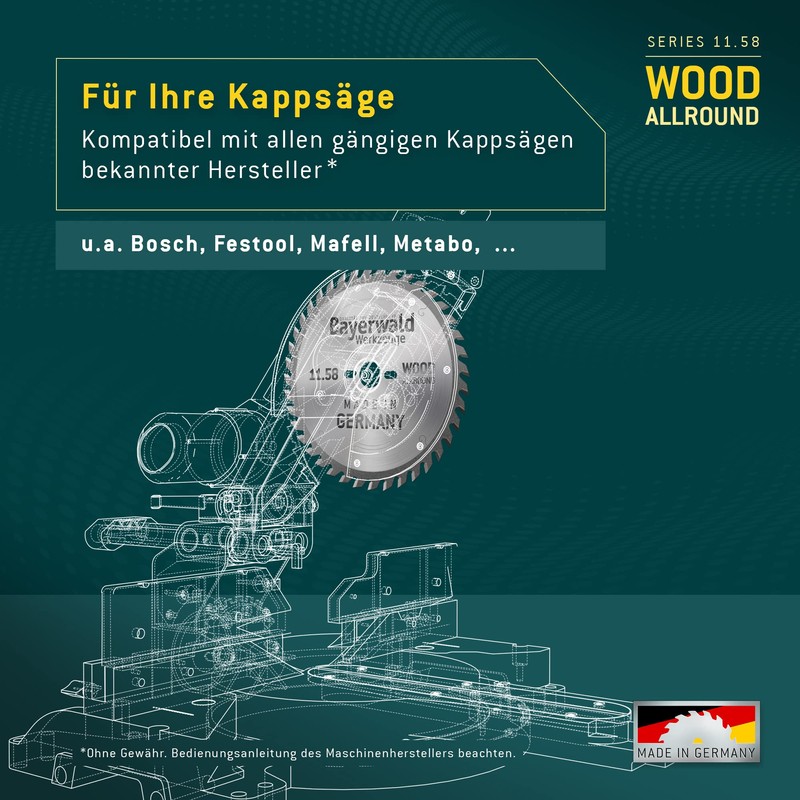 Bayerwald HM Circular Saw Blade Series 11.58 Alternating Tooth Negative