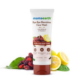 MAMAEARTH Mulberry & Vitamin C Face Wash with Niacinamide for Skin Cleansing & Refreshing Glow | Gently Removes Dirt & Impurities | 3.38 fl oz (100 ml)
