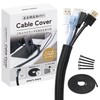 Cable Cover 10ft Black Office Cable Tie Set Wire Concealment