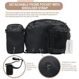 JIYIFOUHY For Road Glide Motorcycle Rider Backrest Bag, Detachable Sissy Bar Bag, Driver Back Rest Seat Pocket Organizer Saddle Bags For CVO Road Glide Limited Tri Glide Touring Softail (Black)