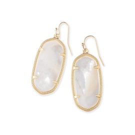 Kendra Scott Elle Drop Earrings for Women, Fashion Jewelry, 14k Gold-Plated, Ivory Mother of Pearl