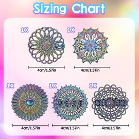 KATIMI Pack of 5 Vintage Cardigan Clip, Retro Cape Cinch Clip, Pullover Scarf Clips for Clothing, Flowers, Rhinestone Pullover Clips, Creative Hollow Brooch Closure for Women Girls (Colourful), Metal