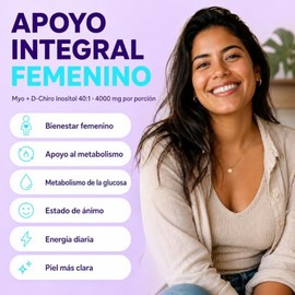 Inositol Myo y D-Chiro en Polvo – Ratio 40:1 – Myo-Inositol 4000 mg y D-Chiro-Inositol 100 mg por Porción – 246 g (60 Porciones)