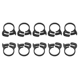 sourcing map 10 Pcs Adjustable Double Snap Grip Hose Clamps Plastic 23-24.8 Mm/0.91-0.98 Inches Inner Dia Adjustable Several Ratcheting Tubing Clamp for Home, Black