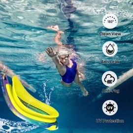 AUCANNIO Swimming Goggles for Adults, Unisex Swim Goggles for Men & Women, Comfortable Swimming Goggles with Replacement Nose Bridge, Ideal for Swimming