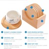 Wooden Coasters Set of 6 Wooden Coasters with Holder Heat