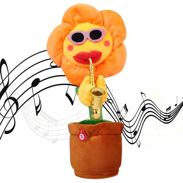 SKSTECH Musical Singing Dancing Repeating Talking Sunflower Soft Plush Funny