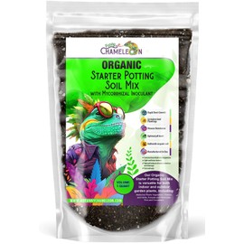 Funny Chameleon Organic Starter Potting Soil Mix with Mycorrhizal Inoculant for Fast Germination, Vigorous Seedlings, Strong Root Systems, Ideal pH, Disease Resistance (1 Quart)