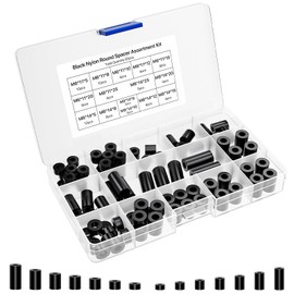 81pcs ABS Round Plastic Spacer Washer Assortment Kit, M6 M8 Nylon Non-Threaded Column Standoff Support, 14 Different Sizes Insulation Column Standoff Spacer