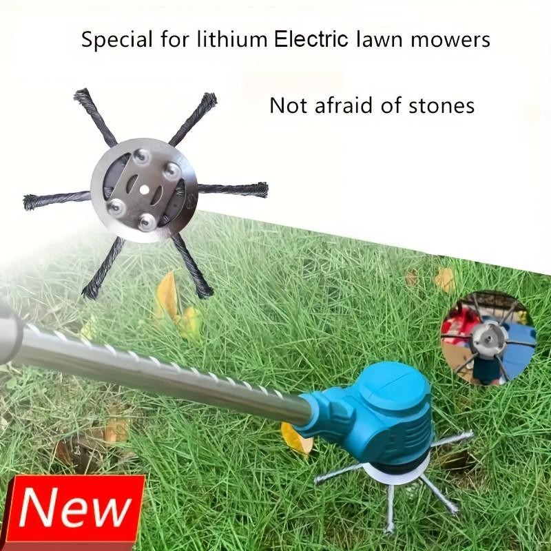Steel Wire Wheel Grass Trimmer Head, Lightweight Lawn Mower Attachment,