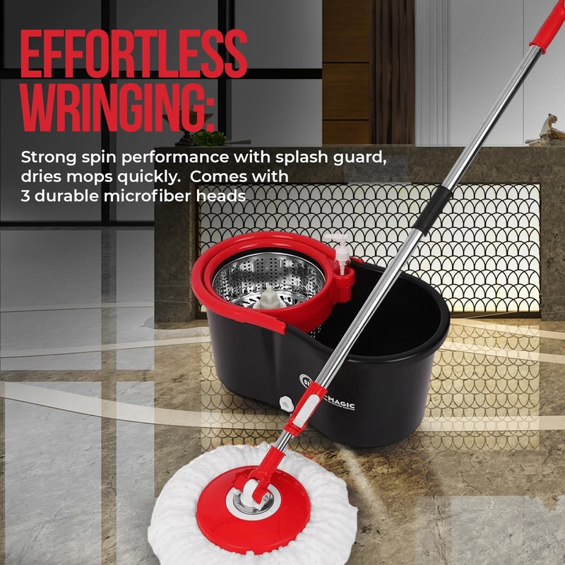 SIMPLI-Magic 360° Spin Mop and Bucket with Wringer – 3