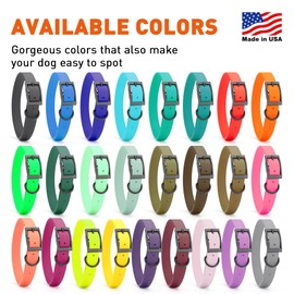 Dogline Biothane Waterproof Dog Collar Strong Coated Nylon Webbing with Black Hardware Odor- Proof for Easy Care Easy to Clean High Performance Fits Small Medium or Large Dogs, Lemon Yellow